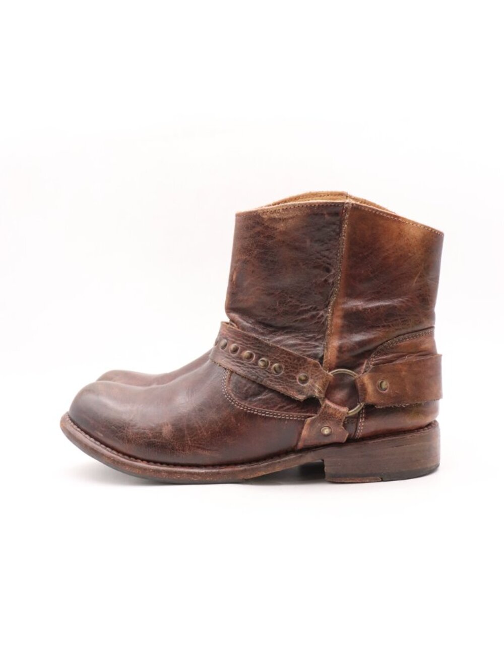 Bed Stu Exeter Harness Boots Women's Size 9 Brown Leather Ankle Shoes - Picture 4 of 11